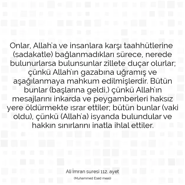 Ayetbul | Kuran Mealleri | Quran | Ali İmran suresi 112. ayet