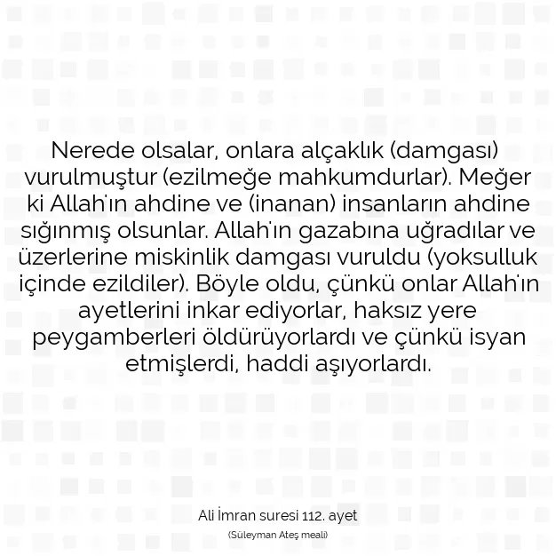 Ayetbul | Kuran Mealleri | Quran | Ali İmran suresi 112. ayet