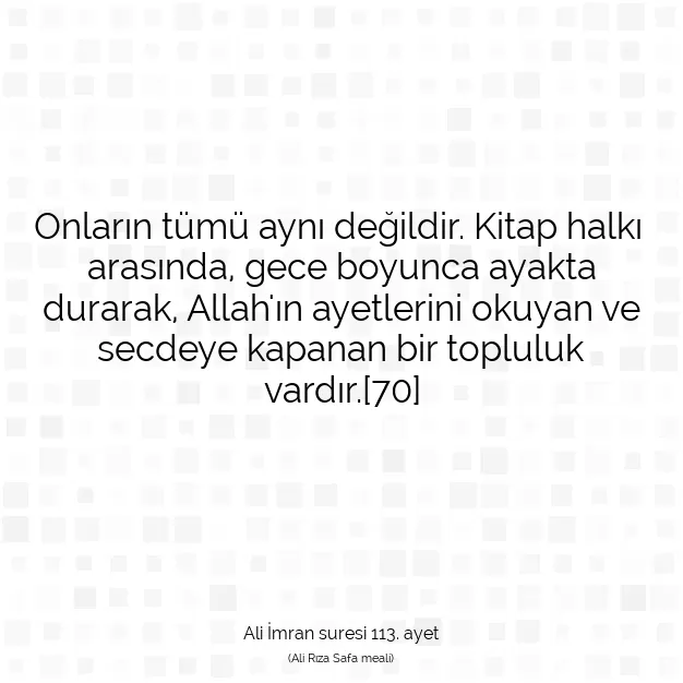 Ayetbul | Kuran Mealleri | Quran | Ali İmran suresi 113. ayet