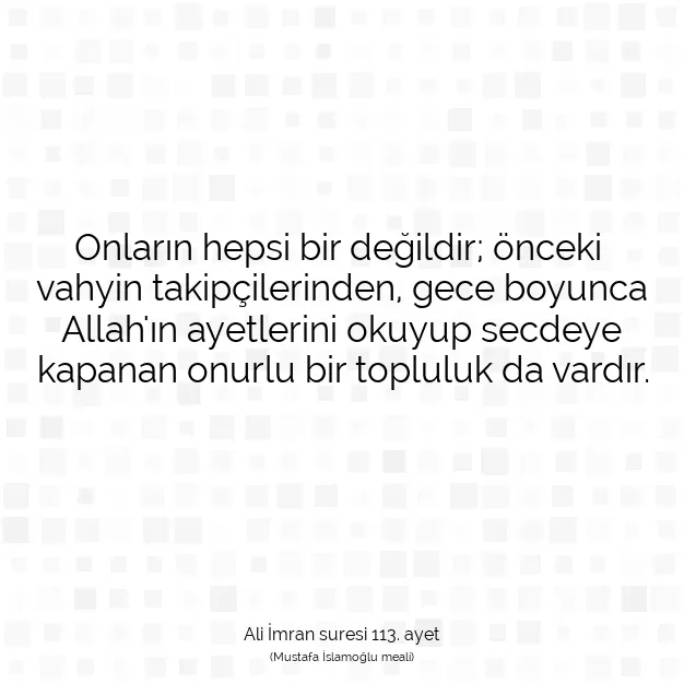 Ayetbul | Kuran Mealleri | Quran | Ali İmran suresi 113. ayet