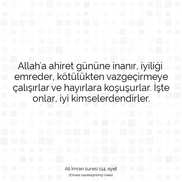 Ayetbul | Kuran Mealleri | Quran | Ali İmran suresi 114. ayet