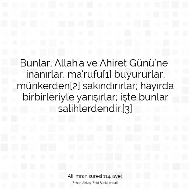 Ayetbul | Kuran Mealleri | Quran | Ali İmran suresi 114. ayet