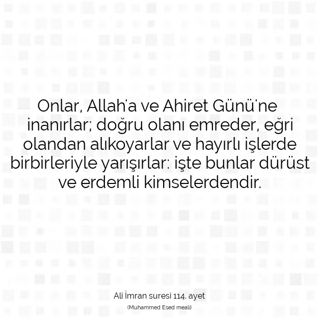 Ayetbul | Kuran Mealleri | Quran | Ali İmran suresi 114. ayet