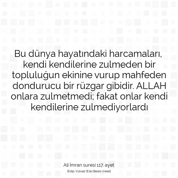 Ayetbul | Kuran Mealleri | Quran | Ali İmran suresi 117. ayet