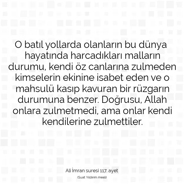 Ayetbul | Kuran Mealleri | Quran | Ali İmran suresi 117. ayet