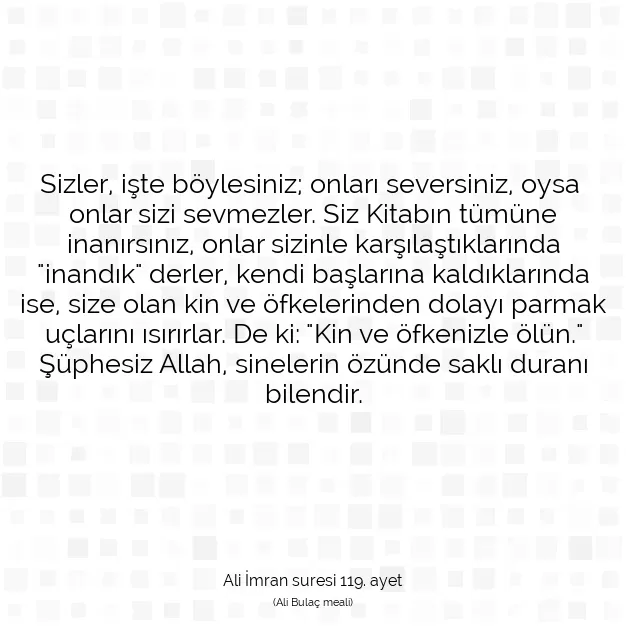 Ayetbul | Kuran Mealleri | Quran | Ali İmran suresi 119. ayet