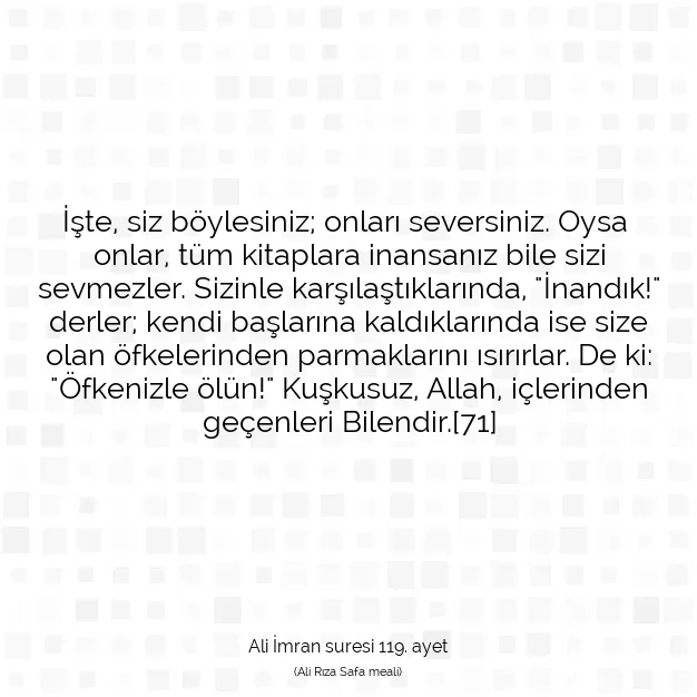 Ayetbul | Kuran Mealleri | Quran | Ali İmran suresi 119. ayet