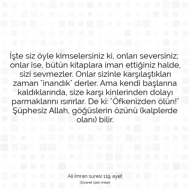 Ayetbul | Kuran Mealleri | Quran | Ali İmran suresi 119. ayet