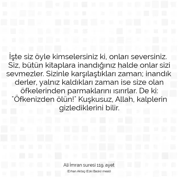 Ayetbul | Kuran Mealleri | Quran | Ali İmran suresi 119. ayet