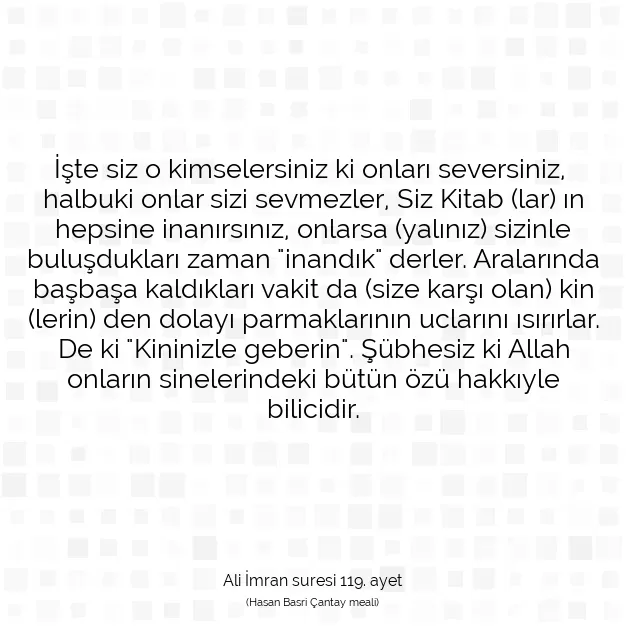 Ayetbul | Kuran Mealleri | Quran | Ali İmran suresi 119. ayet