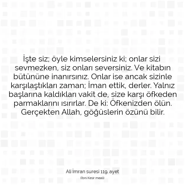 Ayetbul | Kuran Mealleri | Quran | Ali İmran suresi 119. ayet