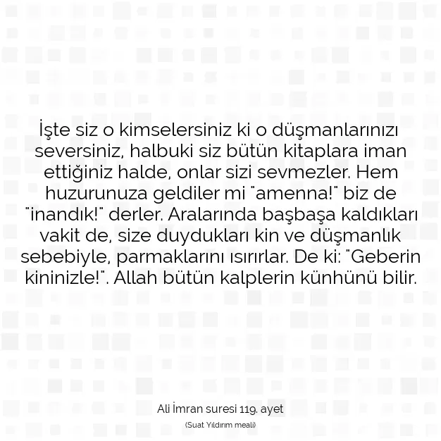 Ayetbul | Kuran Mealleri | Quran | Ali İmran suresi 119. ayet