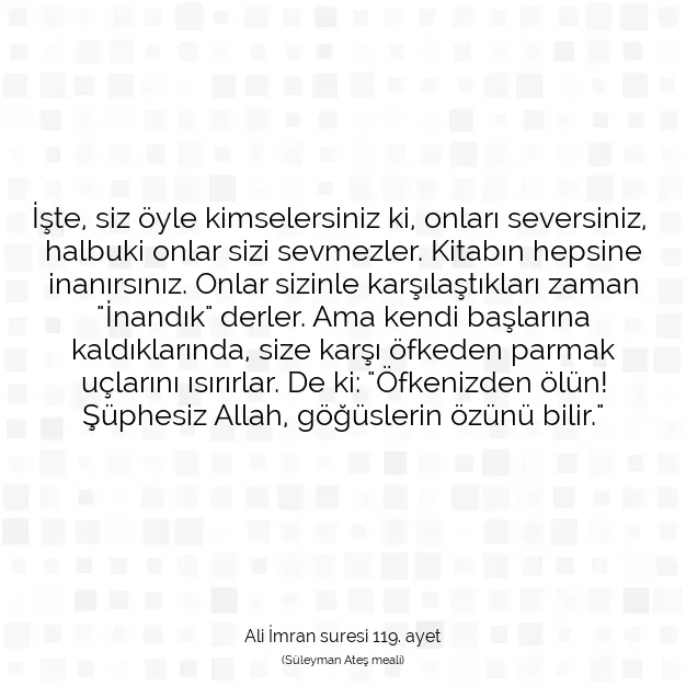 Ayetbul | Kuran Mealleri | Quran | Ali İmran suresi 119. ayet