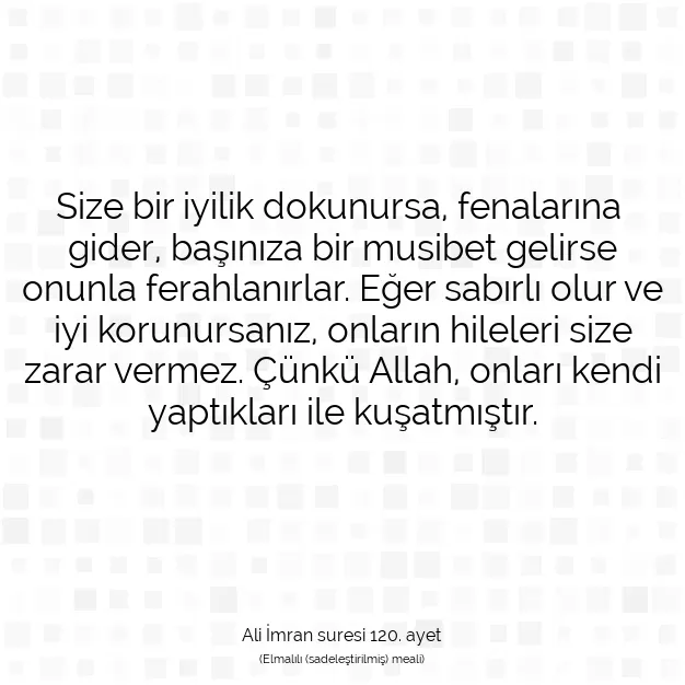 Ayetbul | Kuran Mealleri | Quran | Ali İmran suresi 120. ayet