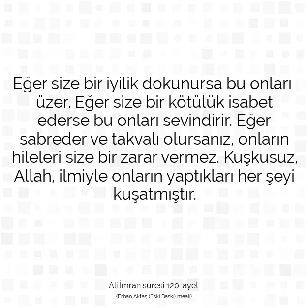 Ayetbul | Kuran Mealleri | Quran | Ali İmran suresi 120. ayet