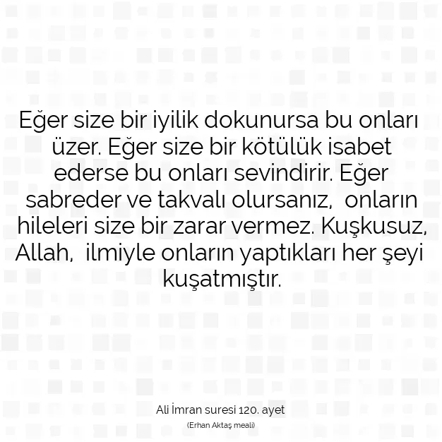 Ayetbul | Kuran Mealleri | Quran | Ali İmran suresi 120. ayet