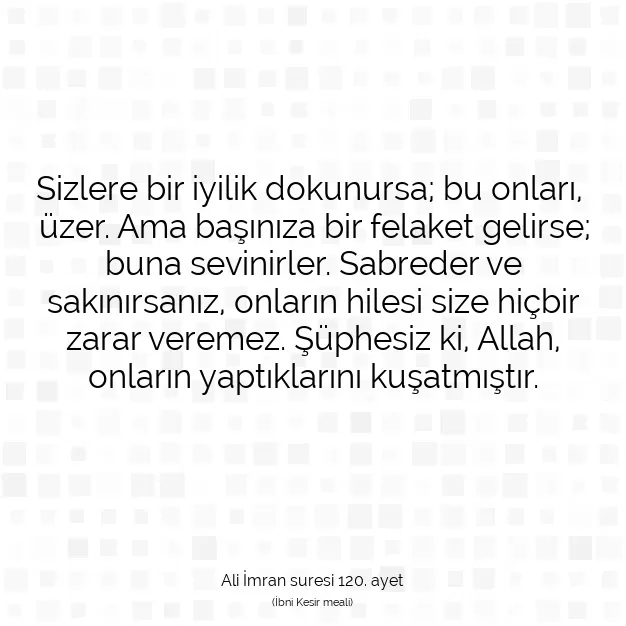 Ayetbul | Kuran Mealleri | Quran | Ali İmran suresi 120. ayet