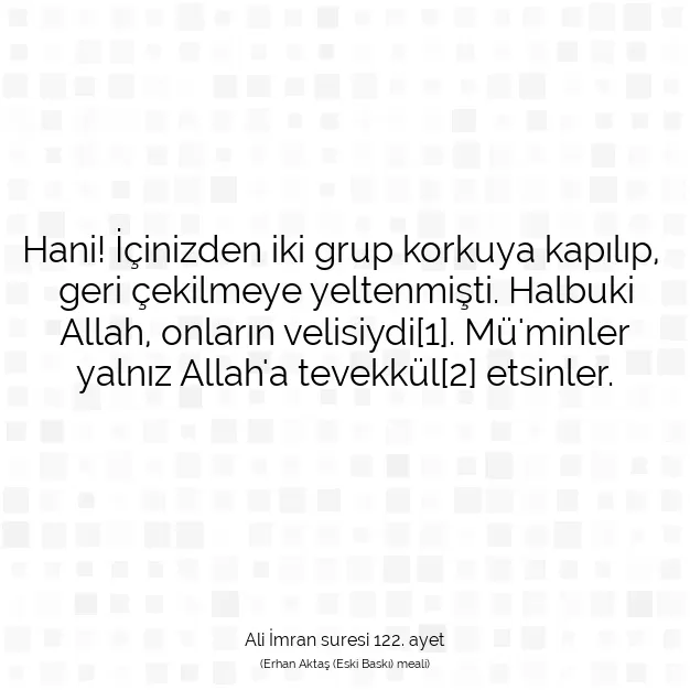 Ayetbul | Kuran Mealleri | Quran | Ali İmran suresi 122. ayet