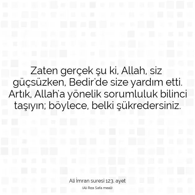 Ayetbul | Kuran Mealleri | Quran | Ali İmran suresi 123. ayet