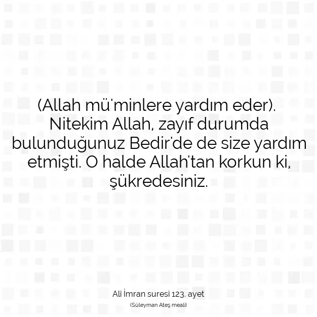 Ayetbul | Kuran Mealleri | Quran | Ali İmran suresi 123. ayet