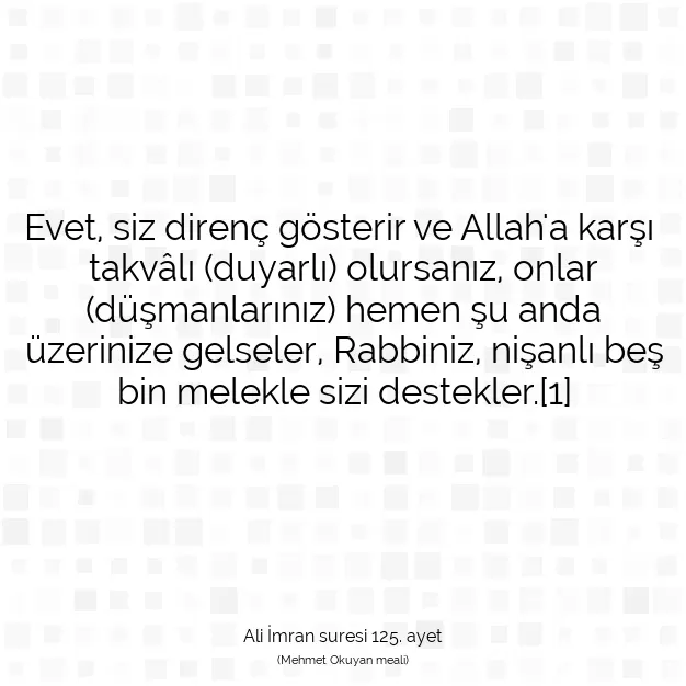 Ayetbul | Kuran Mealleri | Quran | Ali İmran suresi 125. ayet