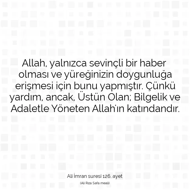 Ayetbul | Kuran Mealleri | Quran | Ali İmran suresi 126. ayet