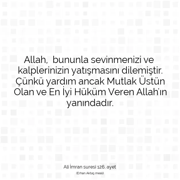 Ayetbul | Kuran Mealleri | Quran | Ali İmran suresi 126. ayet