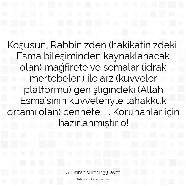 Ayetbul | Kuran Mealleri | Quran | Ali İmran suresi 133. ayet