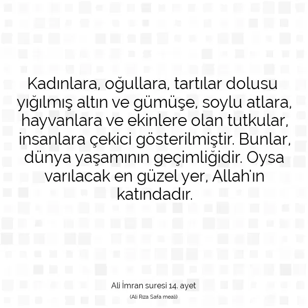 Ayetbul | Kuran Mealleri | Quran | Ali İmran suresi 14. ayet