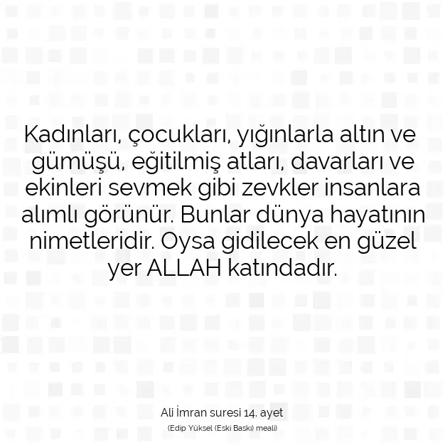 Ayetbul | Kuran Mealleri | Quran | Ali İmran suresi 14. ayet