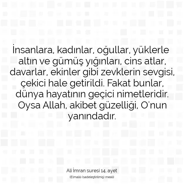 Ayetbul | Kuran Mealleri | Quran | Ali İmran suresi 14. ayet