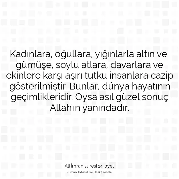 Ayetbul | Kuran Mealleri | Quran | Ali İmran suresi 14. ayet