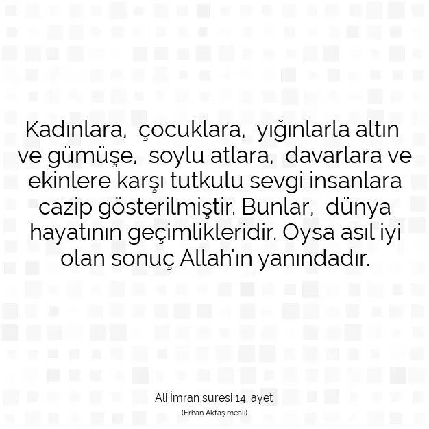 Ayetbul | Kuran Mealleri | Quran | Ali İmran suresi 14. ayet