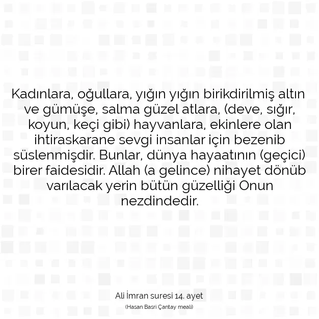 Ayetbul | Kuran Mealleri | Quran | Ali İmran suresi 14. ayet