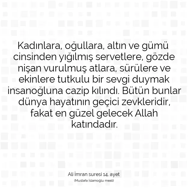 Ayetbul | Kuran Mealleri | Quran | Ali İmran suresi 14. ayet