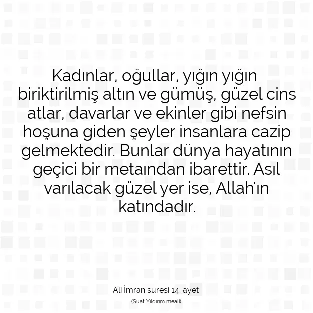 Ayetbul | Kuran Mealleri | Quran | Ali İmran suresi 14. ayet