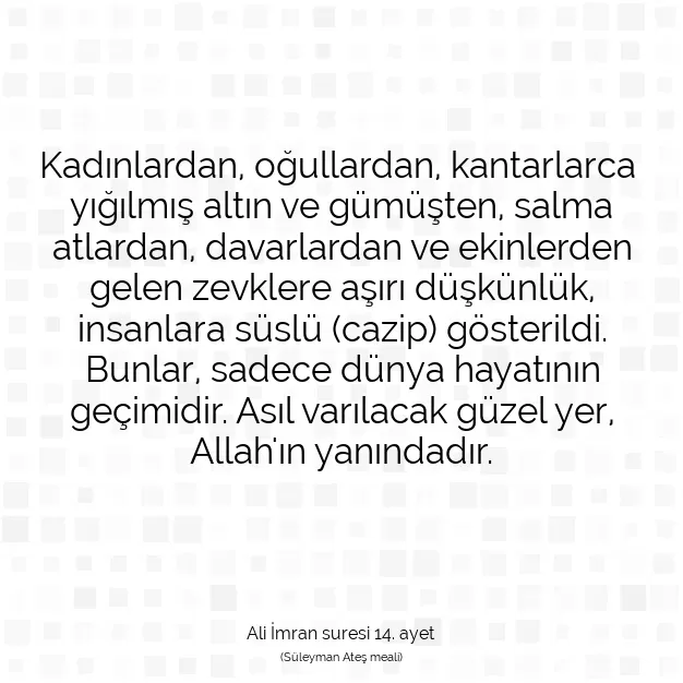 Ayetbul | Kuran Mealleri | Quran | Ali İmran suresi 14. ayet