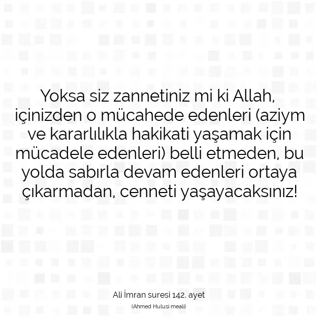 Ayetbul | Kuran Mealleri | Quran | Ali İmran suresi 142. ayet