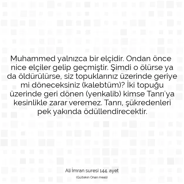 Ayetbul | Kuran Mealleri | Quran | Ali İmran suresi 144. ayet