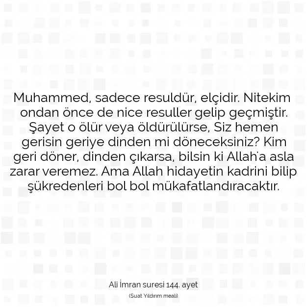 Ayetbul | Kuran Mealleri | Quran | Ali İmran suresi 144. ayet