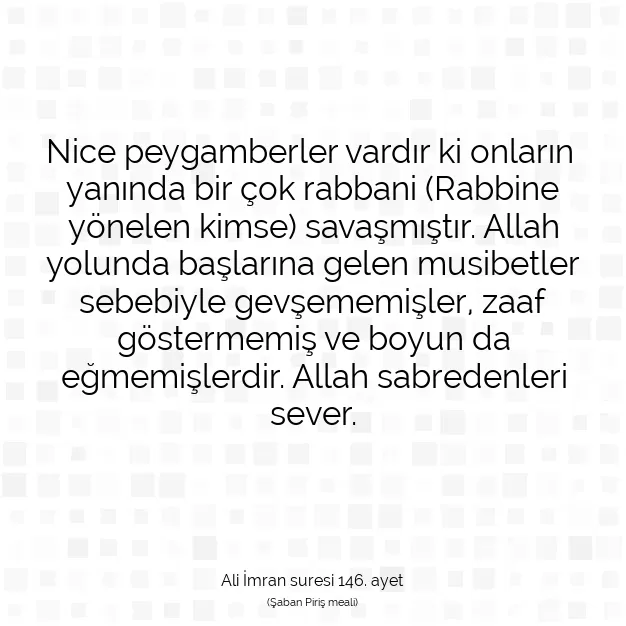 Ayetbul | Kuran Mealleri | Quran | Ali İmran suresi 146. ayet