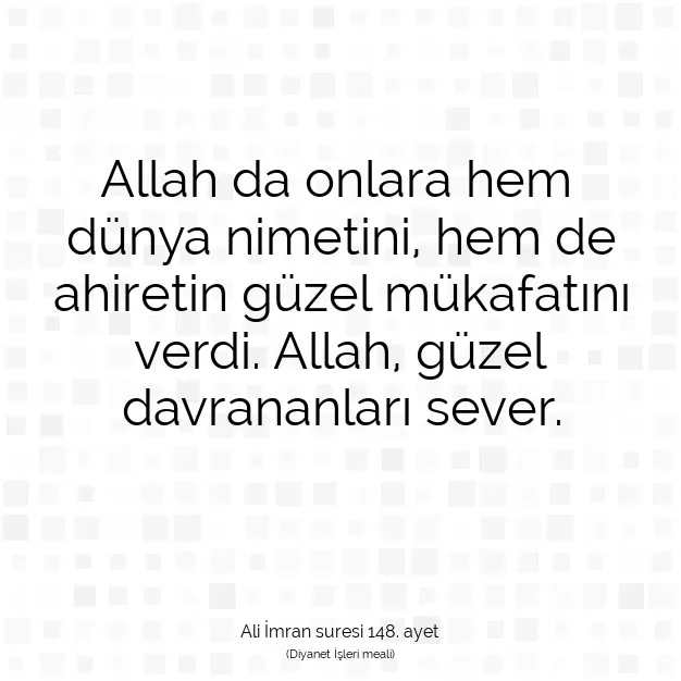 Ayetbul | Kuran Mealleri | Quran | Ali İmran suresi 148. ayet