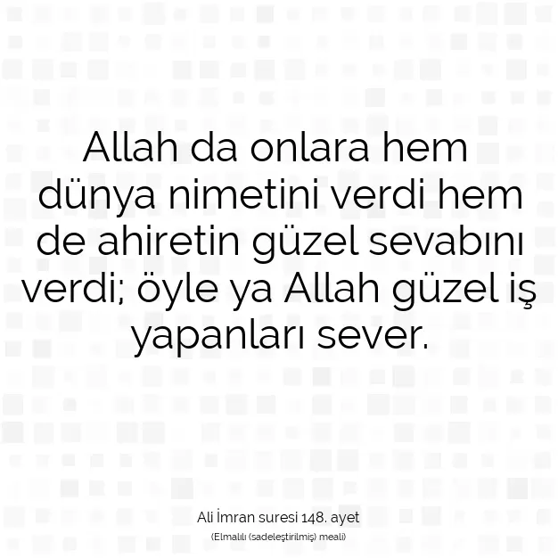 Ayetbul | Kuran Mealleri | Quran | Ali İmran suresi 148. ayet