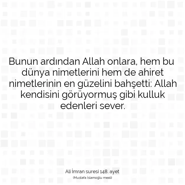 Ayetbul | Kuran Mealleri | Quran | Ali İmran suresi 148. ayet