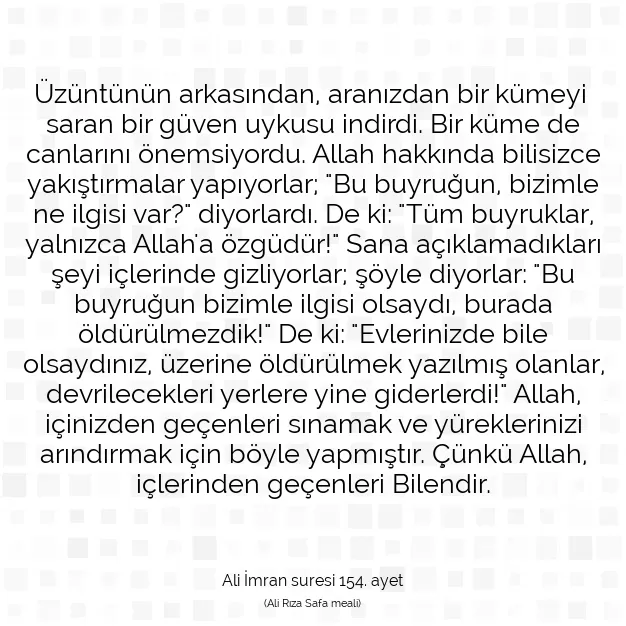 Ayetbul | Kuran Mealleri | Quran | Ali İmran suresi 154. ayet