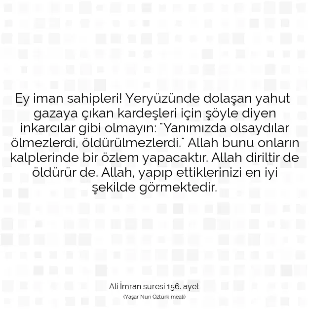 Ayetbul | Kuran Mealleri | Quran | Ali İmran suresi 156. ayet