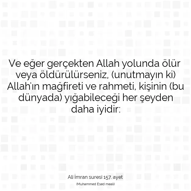 Ayetbul | Kuran Mealleri | Quran | Ali İmran suresi 157. ayet