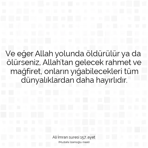 Ayetbul | Kuran Mealleri | Quran | Ali İmran suresi 157. ayet