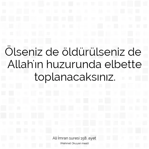 Ayetbul | Kuran Mealleri | Quran | Ali İmran suresi 158. ayet