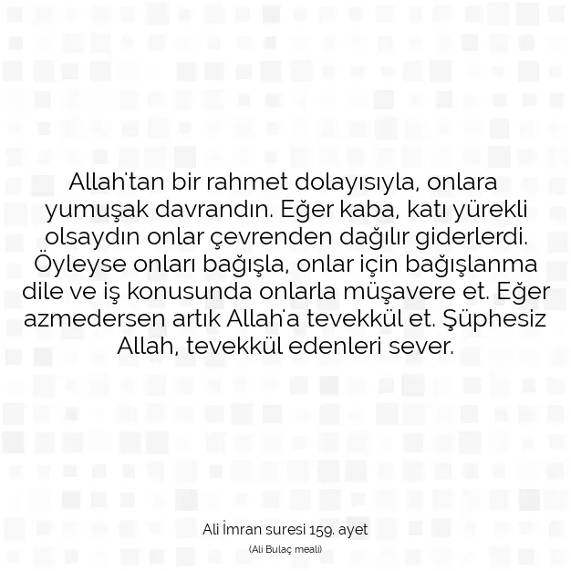 Ayetbul | Kuran Mealleri | Quran | Ali İmran suresi 159. ayet